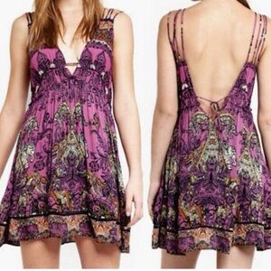 Free People Intimately Me to You Printed Slip Dress Sz XS